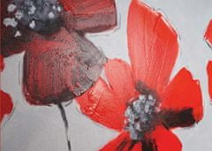 MCW Olejomalba Poppy Flower, 100% ručně malovaná nástěnná malba XL, 165x90cm