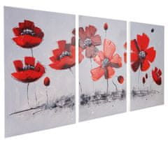 MCW Olejomalba Poppy Flower, 100% ručně malovaná nástěnná malba XL, 165x90cm