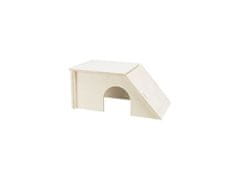 Trixie Dřevěný skládací domek BENT, šikmá střecha, morče/králíček, 40 x 18 x 23 cm