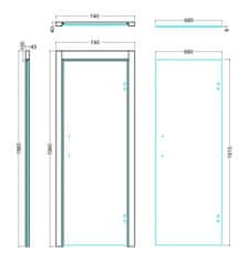 Sentiotec Dveře do sauny DS40 Clear 740x1960mm