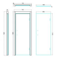 Sentiotec Dveře do sauny DS80 Bronze 740x1960mm