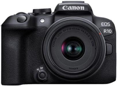 skvělý bezzrcadlový fotoaparát canon eos r10 vynikající snímky vysoce kvalitní videa výborný pro vlogování a streamování wifi Bluetooth usb