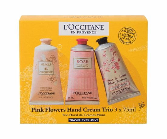 Kraftika 75ml loccitane pink flowers hand cream trio, krém na ruce