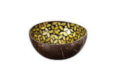 Čisté dřevo Kokosová miska s žlutými květinami