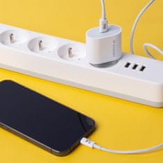 WOZINSKY nabíječka PD 20W 1xUSB-C + kabel lightning White