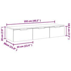 Vidaxl Nástěnná skříňka černá 102 x 30 x 20 cm kompozitní dřevo