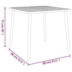 Petromila Zahradní stolek antracitový 80 x 80 x 71 cm ocel