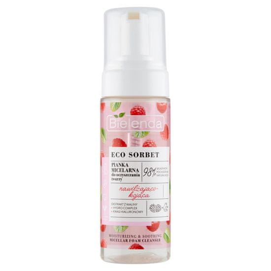 Bielenda Eco Sorbet Raspberry Hydratační a zklidňující micelární pěna na obličej 150 ml