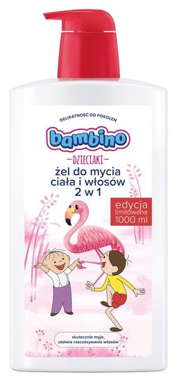 BAMBINO Dětský mycí gel na tělo a vlasy 2W1 Bolek I Lolek - Flamingo 1000ml