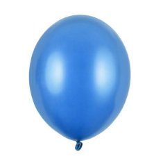 PartyDeco Balónky latexové metalické modré 23 cm 100 ks