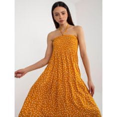 Factoryprice Dámské šaty s volánkovým lemem a puntíky PINA žluté GL-SK-J6062.35P_398495 S-M