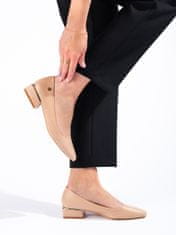 Vinceza Jedinečné dámské baleríny hnědé bez podpatku + Ponožky Gatta Calzino Strech, odstíny hnědé a béžové, 38