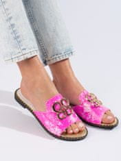 Amiatex Exkluzívní nazouváky dámské růžové bez podpatku + Ponožky Gatta Calzino Strech, odstíny růžové, 36