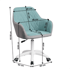 KONDELA Kancelářské křeslo, látka mentol/šedá/bílá, SANTY