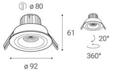 LED2 LED2 2160336D 191N ALU DIM 6 3000K ZÁPUSTNÉ hliník