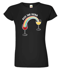 Hobbytriko Vtipné tričko - Piju jak duha (víno) Barva: Béžová (51), Velikost: M