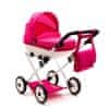 Dětský kočárek pro panenky COMFORT růžový s puntíky