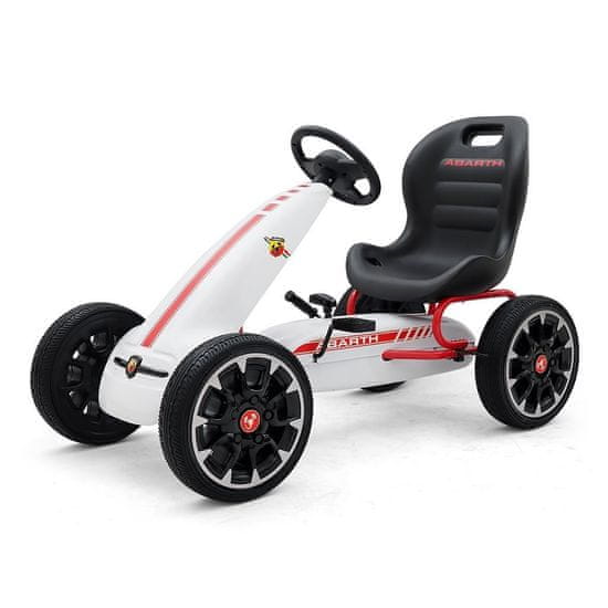 MILLY MALLY Dětská šlapací motokára Go-kart Abarth bílá