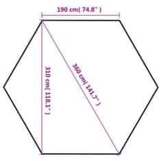 Vidaxl Nůžkový skládací party stran hexagon tmavě modrý 3,6 x 3,1 m