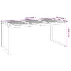 Greatstore Zahradní stůl s nohami ve tvaru U 180x90x75 cm masivní akácie