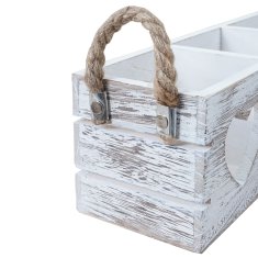 MCW Sada 2 dekoračních krabic C26, úložný box, 2 úchyty vnitřní paulovnie shabby white, 10x10x30cm