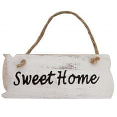 MCW Wandschild Sweet Home, Dekoschild Holzschild, Shabby-Look 10x25x1cm ~ weiß