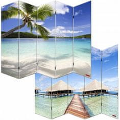 MCW Photo screen room divider partition wall M68 ~ 180x200cm, beach