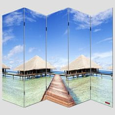 MCW Photo screen room divider partition wall M68 ~ 180x200cm, beach