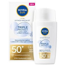 Nivea Pleťový krém na opalování OF 50+ Sun Triple Protect (Fluid) 40 ml