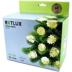 Retlux RXL 369 Vánoční řetěz se šiškami 40 LED 10+5m, teplá bílá 50004431