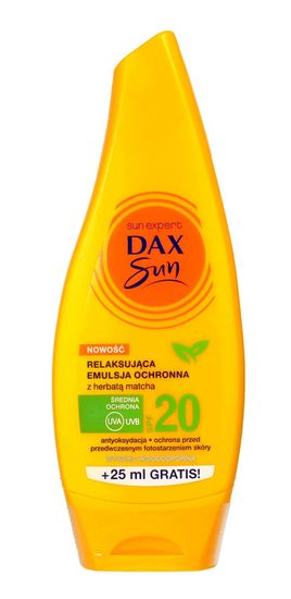 DAX Relaxační ochranná emulze na opalování s čajem Matcha Spf 20 175 ml