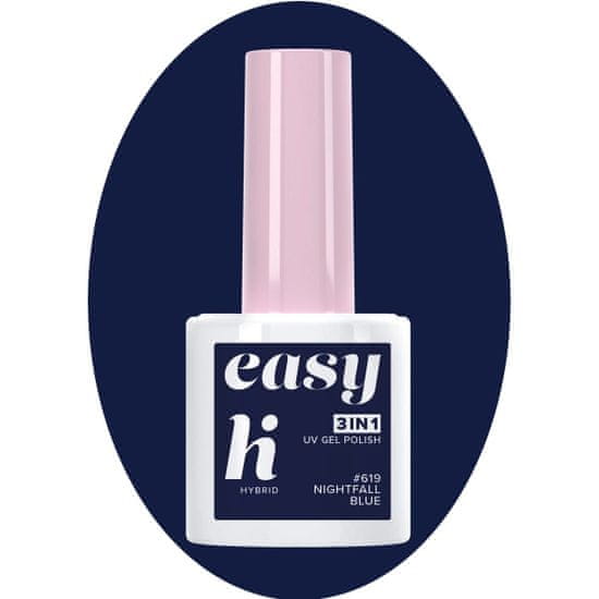 HI HYBRID Lakier Hybrydowy Easy 3W1 #619 Nightfall Blue 5Ml