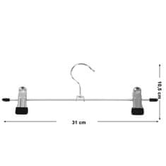 Songmics Kovové ramínko s klipsy 31x10,5 cm 20 kusů - chromované