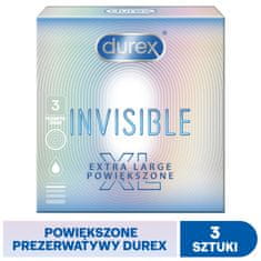 Durex Neviditelné extra velké zvětšené kondomy 3ks