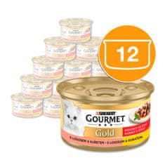 Gourmet GOLD losos a kuře ve šťávě 12x85 g