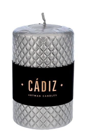 Artman Vánoční dekorativní svíčka Cadiz Cylinder Small Diameter 7.3Cm Silver