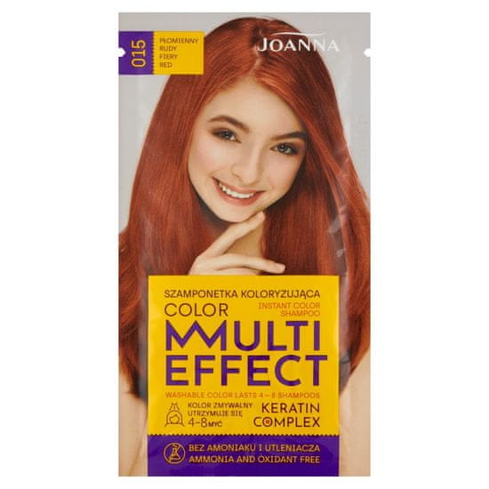 Joanna Multi Effect Color Keratin Complex Szamponetka 15 - Płomienny Rudy 35G