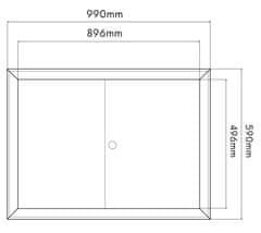 BOBIMARKET bílá revizní dvířka s kovovým krytem 90x50