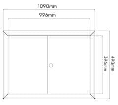 BOBIMARKET bílá revizní dvířka s kovovým krytem a zámkem 100x40