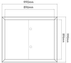 BOBIMARKET bílá revizní dvířka s kovovým krytem a zámkem 90x90