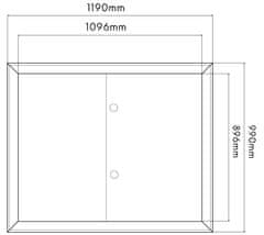 BOBIMARKET černá revizní dvířka s kovovým krytem 110x90