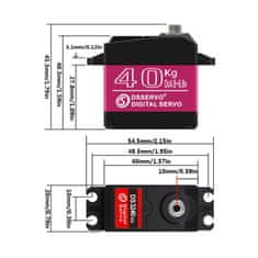 YUNIQUE GREEN-CLEAN DS3240 7.4V 40KG digitální servomotor s 25T vačkami pro robotický model kamionu Baja Car 1/10 (180 stupňů)