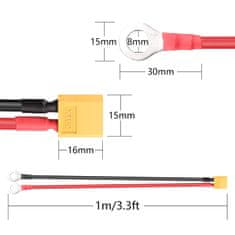 YUNIQUE GREEN-CLEAN XT60 A O Ring Kabel Konektoru, XT60 Male A O Ring konektor kabel, s 1 Mt 12AWG křemíkový vodič, pro RC Lipo baterie FPV Drone Racing (1M)