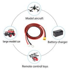 YUNIQUE GREEN-CLEAN XT60 A O Ring Kabel Konektoru, XT60 Male A O Ring konektor kabel, s 1 Mt 12AWG křemíkový vodič, pro RC Lipo baterie FPV Drone Racing (1M)