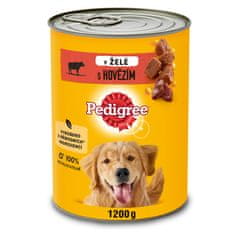 Pedigree konzerva hovězí v želé pro dospělé psy 12 x 1,2 kg