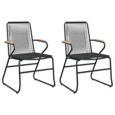 Vidaxl Zahradní židle 2 ks černé 58 x 59 x 85,5 cm PVC ratan
