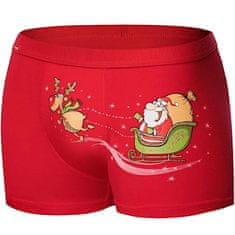 Cornette Pánské boxerky 007/67 Santas + Ponožky Gatta Calzino Strech, červená, XXL