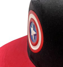 CurePink Čepice - kšiltovka snapback Marvel|Captain America: Logo (nastavitelná)