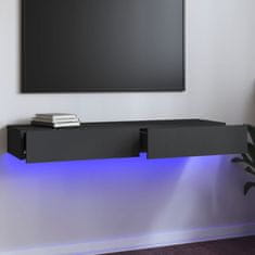 Vidaxl TV skříňka s LED osvětlením šedá 120 x 35 x 15,5 cm