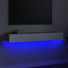 Vidaxl TV skříňka s LED osvětlením bílá a dub sonoma 120x35x15,5 cm